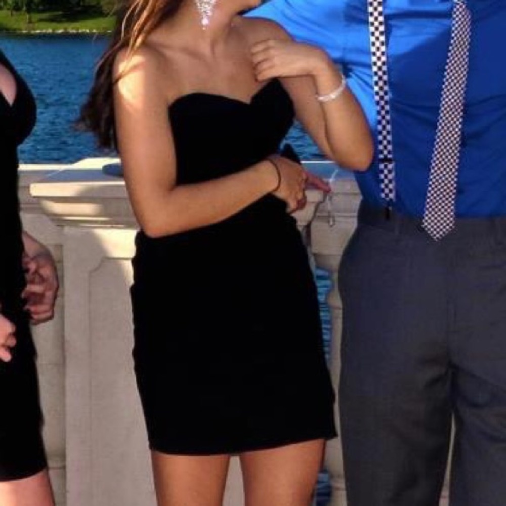Strapless Black Cocktail Dress